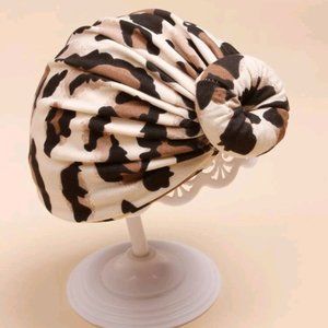 Leopard Print Donut Shaped Baby Hat.